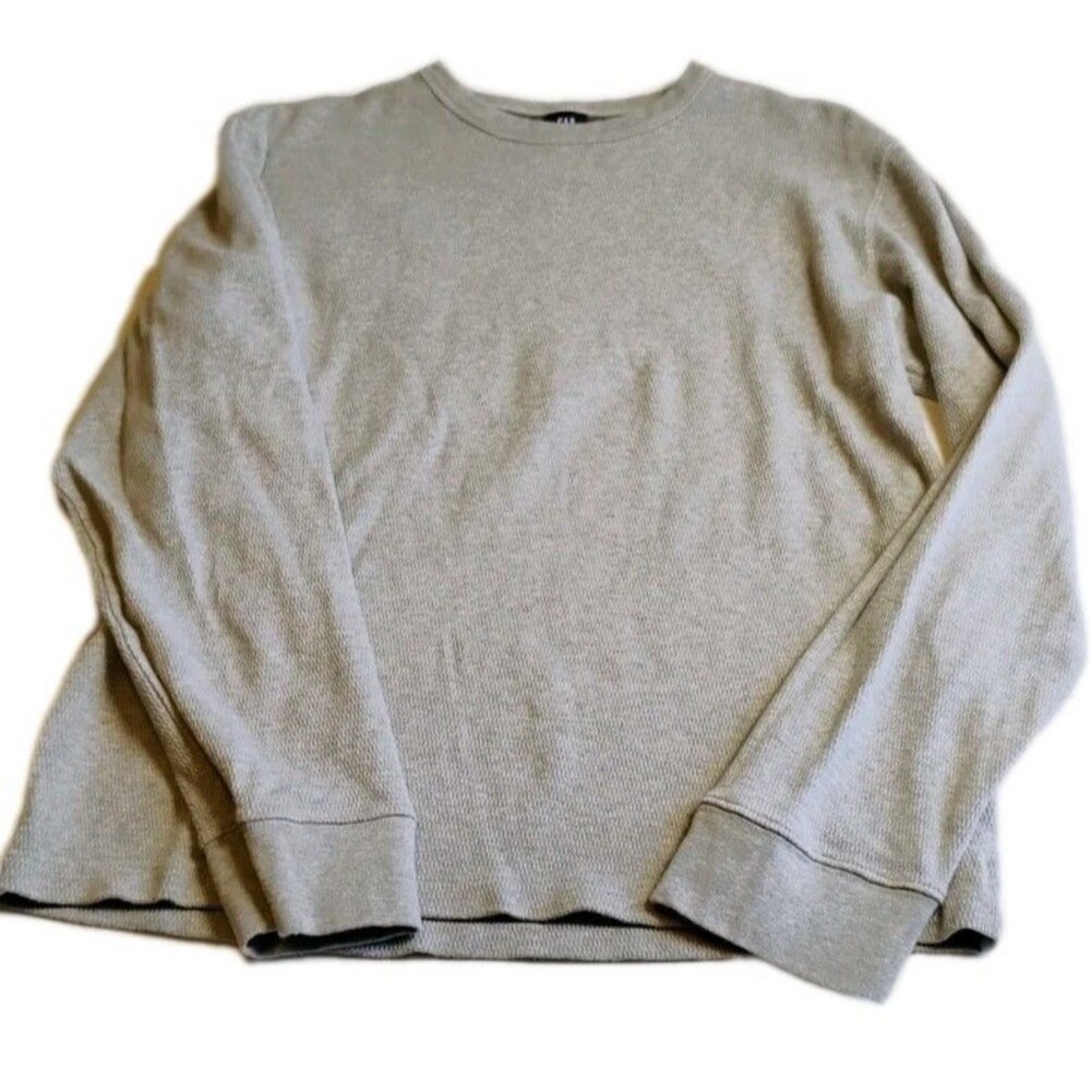 Gap Women's Heather Grey Basic Long Sleeve Top,‎ Size S